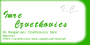 imre czvetkovics business card